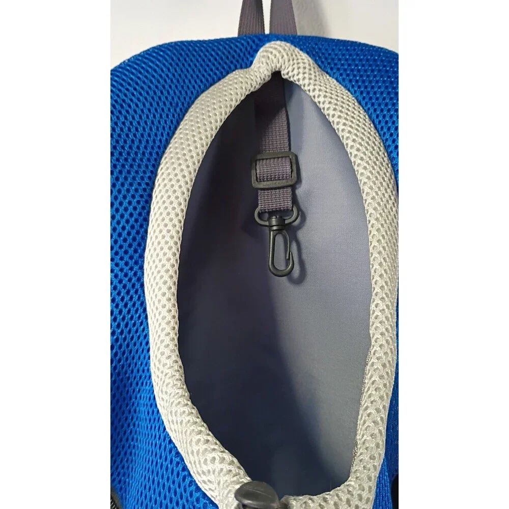 Dog Carrier Pet Sports Backpack Peek A Boo Hole Royal Blue Soft Side Adjustable